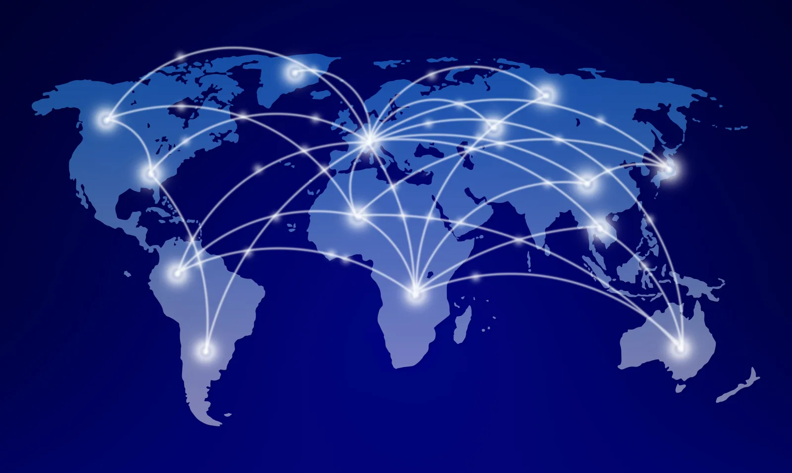 World map showing connections across the US, UK, and EU